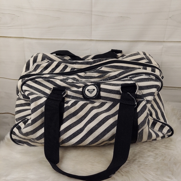 Roxy canvas striped duffle bag - Picture 1 of 11